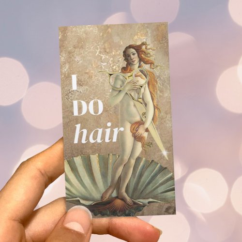 Hair Stylist Goddess  Gold Scissor Beauty Salon Business Card