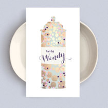 Hair Stylist,  Gold Confetti Hair Spray  Business Card