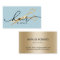 Hair Stylist Gold Scissor Elegant Baby Blue Salon