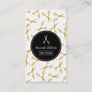 Hair Stylist Gold Scissors Hair Salon Appointment Card