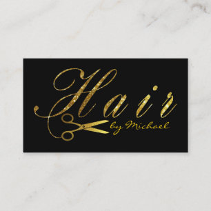 Hair Stylist Gold Scissors Script Appointment #16 Card