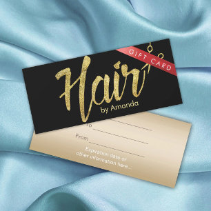 Hair Stylist Gold Script Salon Gift Certificates