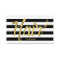 Hair Stylist Gold Typography Black White Stripes