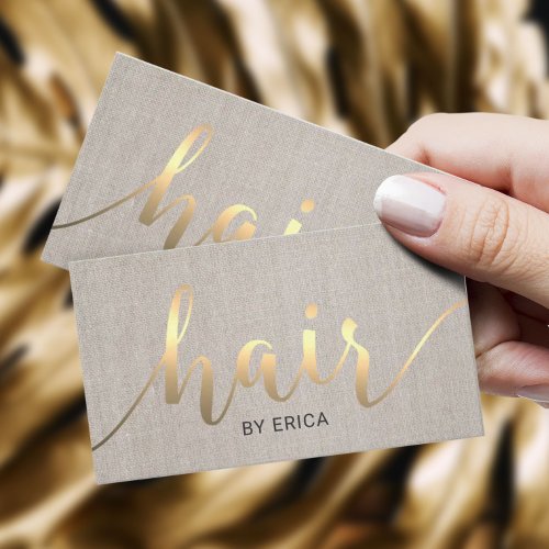 Hair Stylist Gold Typography Linen Appointment