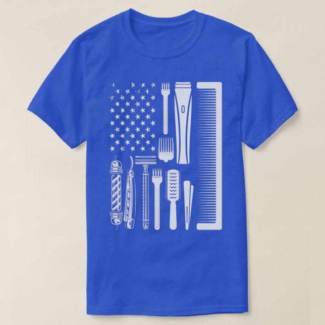 Hair Stylist Hairdresser Barber Salon Tools Americ T-Shirt (Design Front)