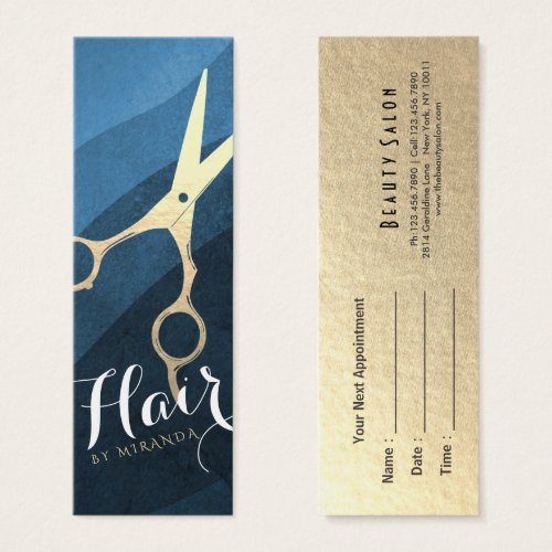 Hair Stylist Hairdresser Beauty Blue Gold Scissors