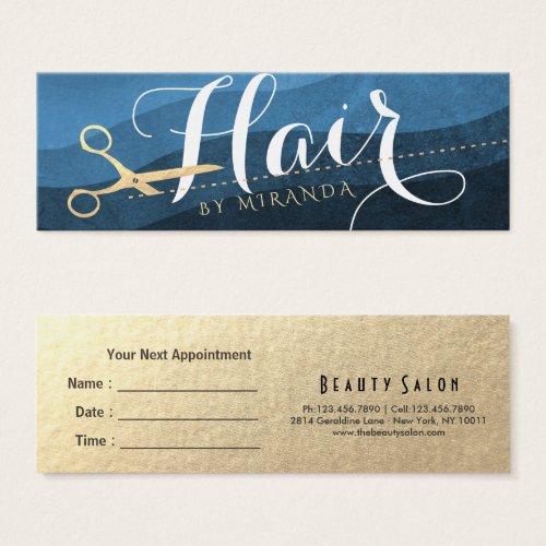 Hair Stylist Hairdresser Beauty Blue Gold Scissors