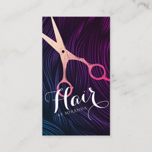 Hair Stylist Hairdresser Beauty Rose Gold Scissors Appointment Card
