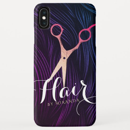 Hair Stylist Hairdresser Beauty Rose Gold Scissors iPhone XS Max Case