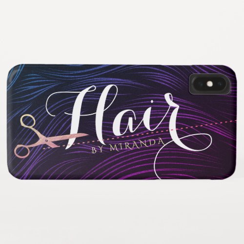 Hair Stylist Hairdresser Beauty Rose Gold Scissors iPhone XS Max Case