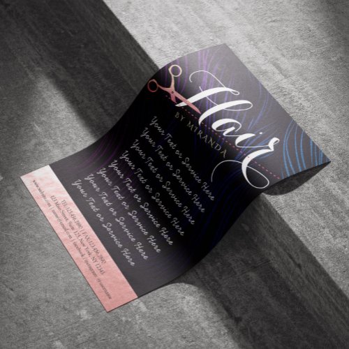 Hair Stylist Hairdresser Beauty Rose Gold Scissors Flyer