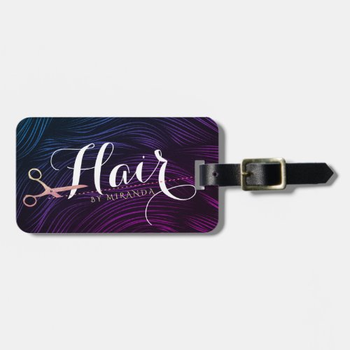 Hair Stylist Hairdresser Beauty Rose Gold Scissors Luggage Tag