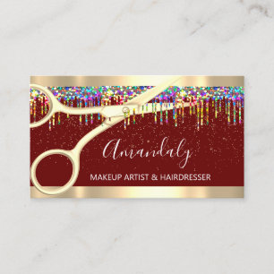 Hair Stylist Hairdresser Coiffeur Golden Scissors Business Card