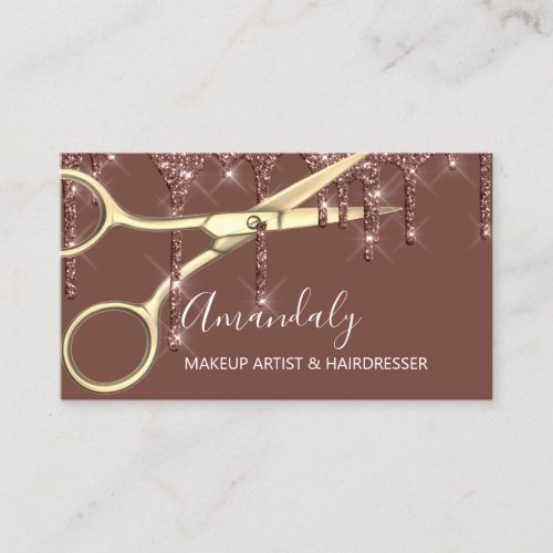 Hair Stylist Hairdresser Gold Scissors Coiffeur Business Card