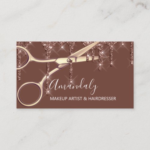 Hair Stylist Hairdresser Gold Scissors Coiffeur Business Card