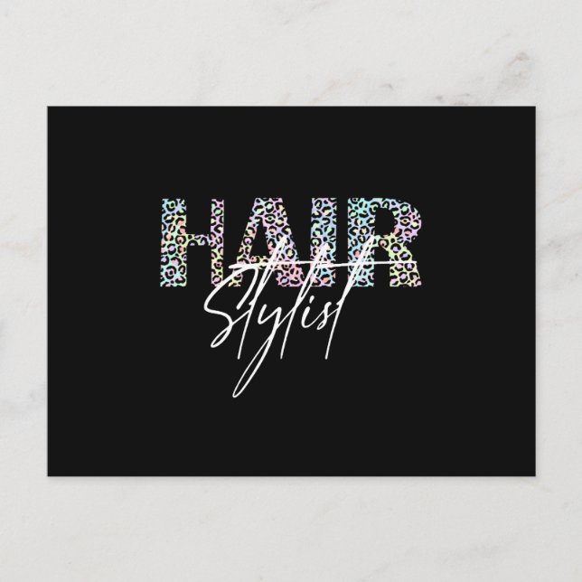 Hair Stylist Hairdresser Leo Print colorful Postcard (Front)