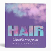 Hair stylist hairdresser salon appointment book 3 ring binder (Front)