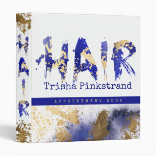 Hair stylist hairdresser salon appointment book 3 ring binder