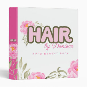 Hair stylist hairdresser salon appointment book 3 ring binder