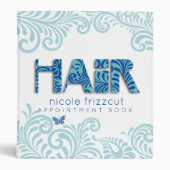 Hair stylist hairdresser salon appointment book 3 ring binder (Front)