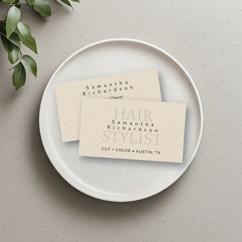 Hair Stylist Hairdresser Salon Earthy Minimalist Business Card