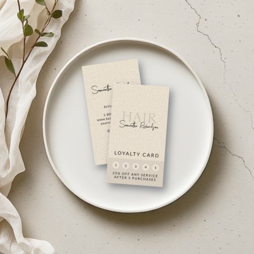 Hair Stylist Hairdresser Salon Modern Boho Loyalty Card