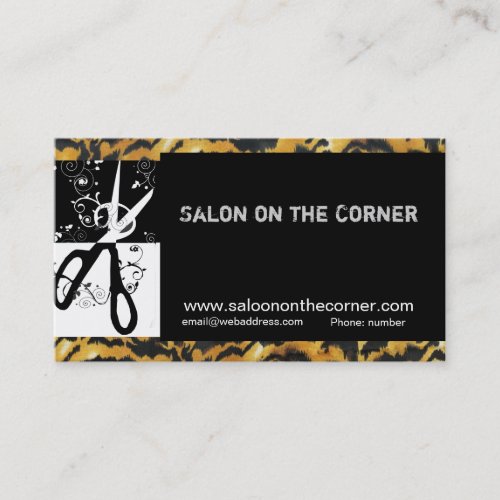HairStylist Hairdresser WIld Scissors Business Card Template
