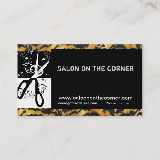 Customizable HairStylist Hairdresser WIld Scissors Business Card Template