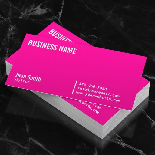 Customizable Chic Neon Pink Stylist Business Card