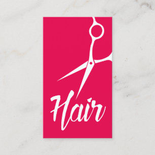 Hair Stylist Hot Pink Simple Scissor Business Card