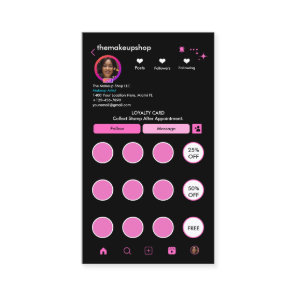 Hair Stylist Instagram QR Code Loyalty Card