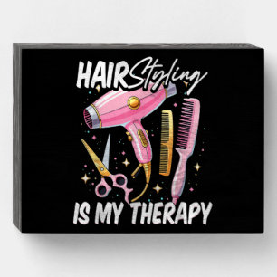Hair stylist Is My Therapy Wooden Box Sign
