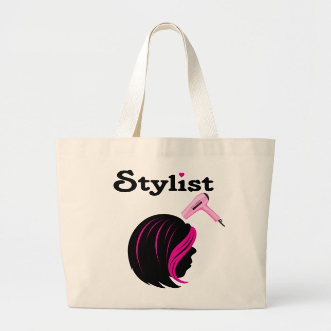 Hair Stylist Large Tote Bag (Front)