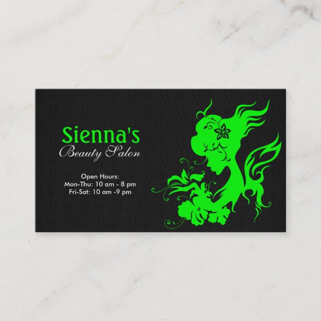 Hair Stylist (Lime) Business Card (Front)