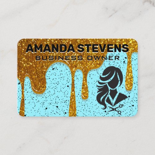 Hair Stylist Logo | Speckled Background Business Card