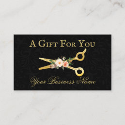 Hair Stylist Luxury Gold Damask Gift Certificate