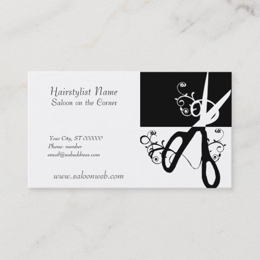 Customizable HairStylist Magic Scissors Business Card Template