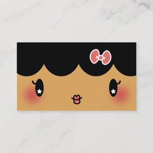Customizable hair stylist makeup artist adorable cartoon girl business card