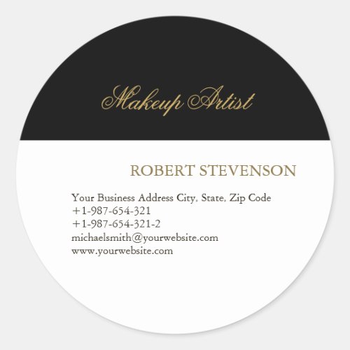 Hair Stylist Makeup Artist Business Classic Round Sticker
