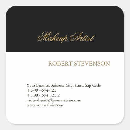 Hair Stylist Makeup Artist Business Square Sticker