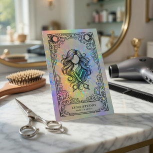 Hair Stylist Makeup Artist Holographic Business Card