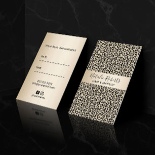 Hair Stylist Makeup Artist Leopard Appointment Card