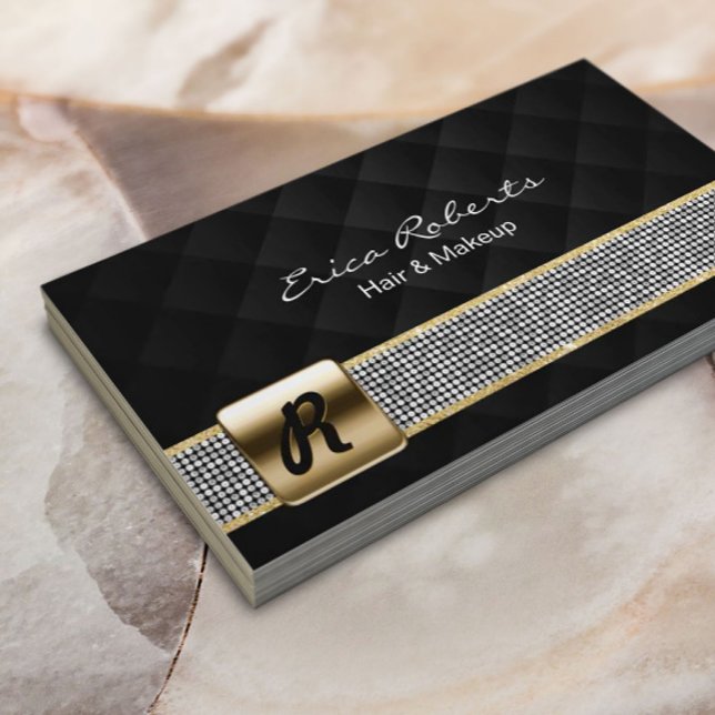 Hair Stylist Makeup Artist Luxury Silver Belt Business Card (Creator Uploaded)