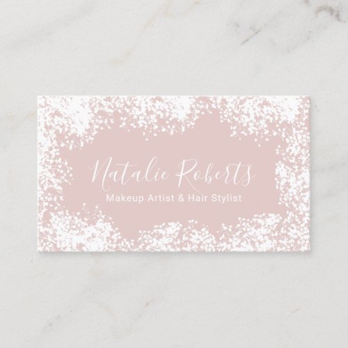 Hair Stylist Makeup Artist Rustic Floral Blush Business Card