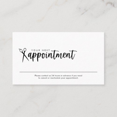 Hair Stylist Minimal Appointment Card