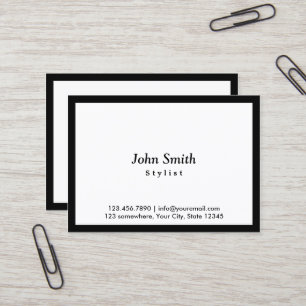 Hair Stylist Minimalist Black Border Business Card