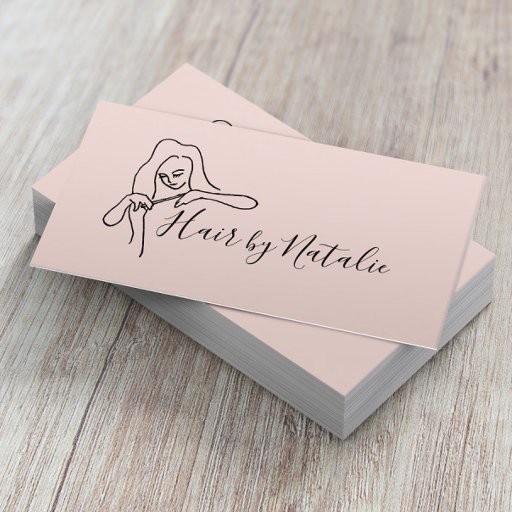 Customizable Hair Stylist Minimalist Blush Pink Beauty Salon Business Card