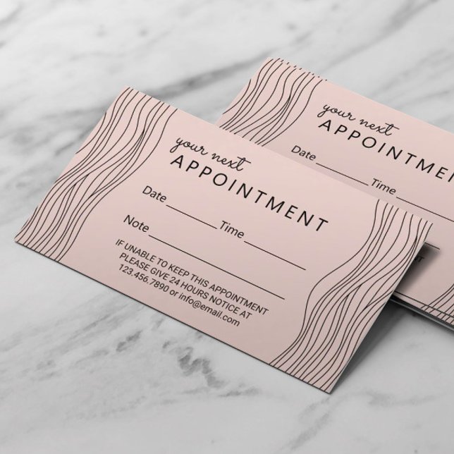 Hair Stylist Minimalist Blush Salon Appointment Card (Creator Uploaded)