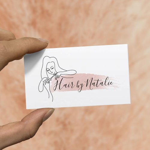 Hair Stylist Minimalist Drawing Beauty Salon Business Card