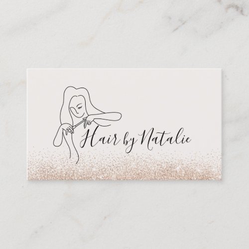 Hair Stylist Minimalist Glam Gold Glitter Salon Business Card
